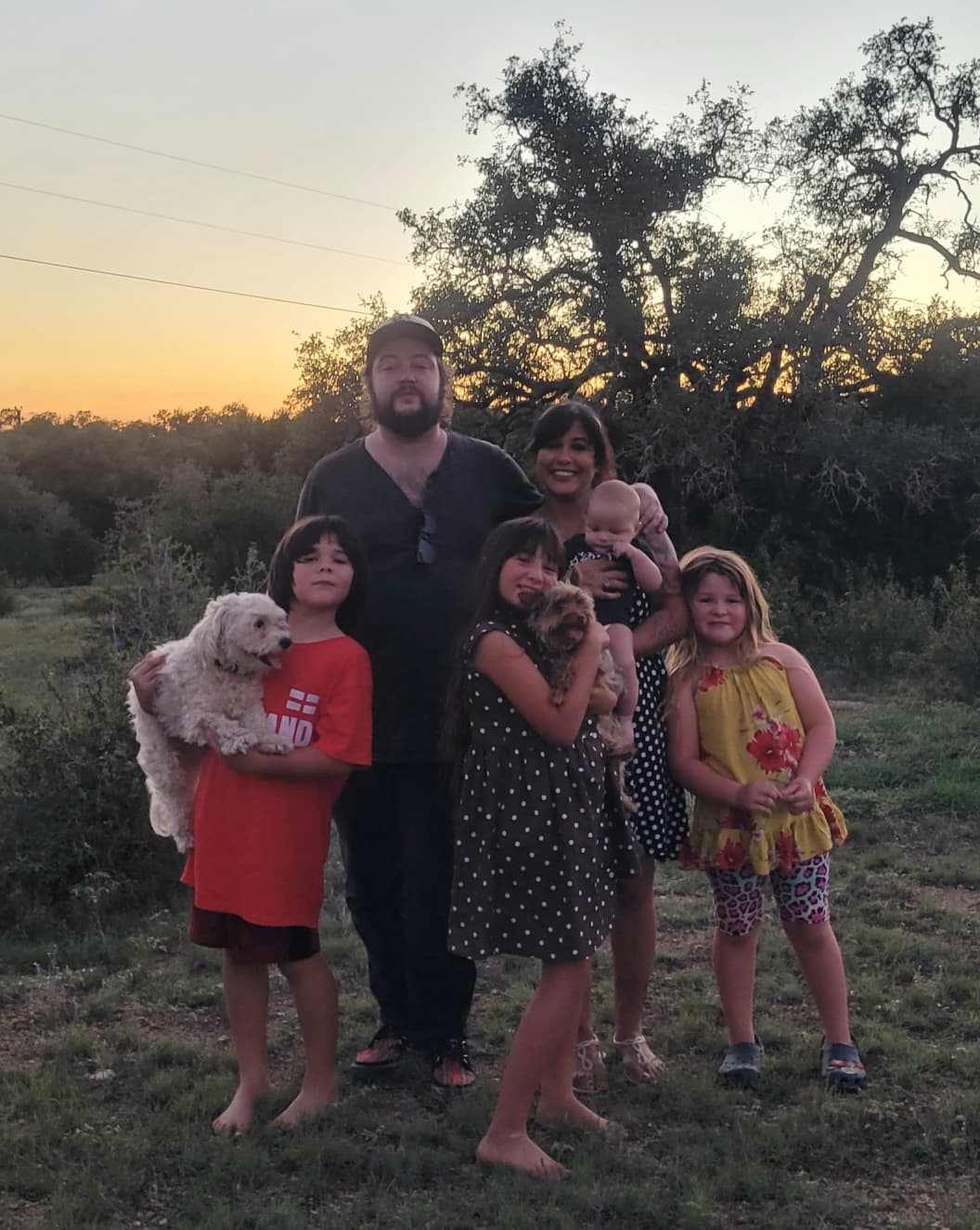 Alfie Milner and family at sunset